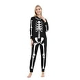 thumbnail image 1 of Pitauce Matching Family Pajamas Sets Skeleton Printed One-Piece Jumpsuit Halloween Hooded Zipper Onesie Loungewear with Pockets, 1 of 4