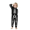 thumbnail image 1 of Pitauce Matching Family Pajamas Sets Skeleton Printed One-Piece Jumpsuit Halloween Hooded Zipper Onesie Loungewear with Pockets, 1 of 4