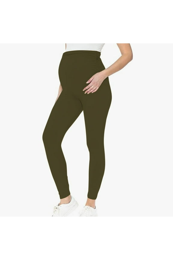 Maternity Workout Yoga Leggings Soft Stretchy Pregnancy Leggings Over The Belly Full Length Activewear