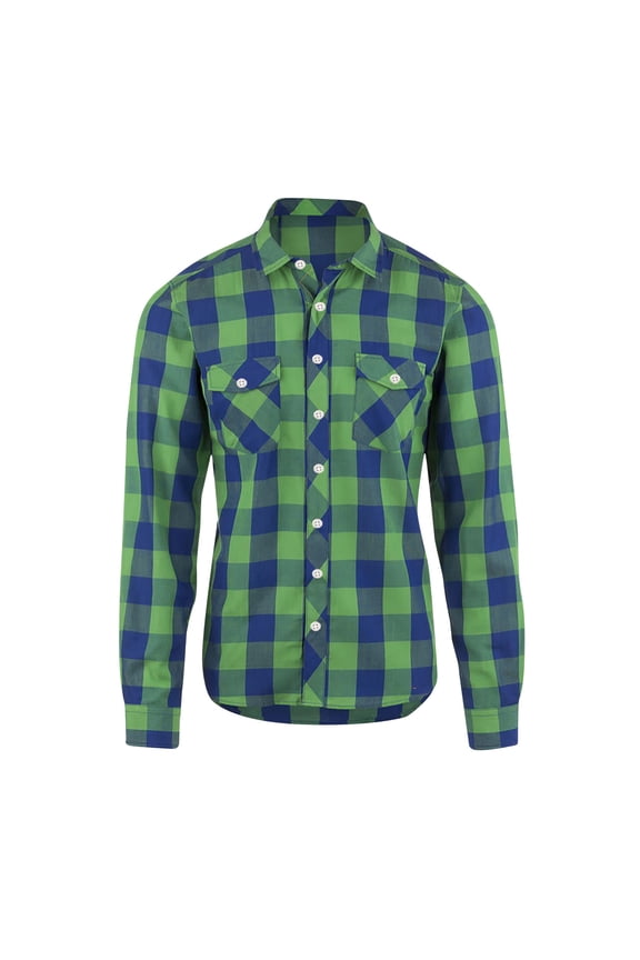 Mens Fall Winter Classic Plaid Flannel Shirt Long Sleeve Button Down Shirt Ragular Fit Casual Work Shirt with Pockets
