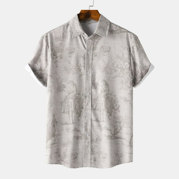 Pitauce Mens Hawaiian Shirts Short Sleeve Tropical Shirts Button Holiday Casual Hawaiian Loose Beach Summer Shirts