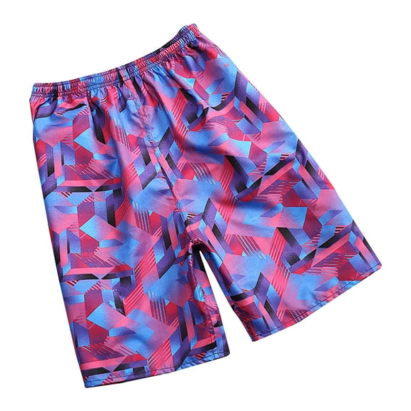 Pitauce Mens Hawaiian Tropical Swim Trunks Elastic Waist Quick Dry Swim Shorts Summer Beach Casual Shorts with Pockets