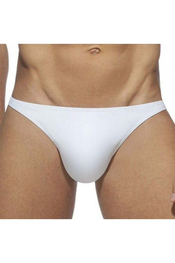 Mens Low Waist Swim Briefs Quick Dry Bikini Swimsuit Solid Color Elastic Waist Bathing Suit, M-2XL