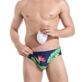 thumbnail image 1 of Pitauce Mens Quick Dry Swim Briefs Low Waist Bikini Swimsuit Color Block Drawstring Swim Shorts Beach Bathing Suit, 1 of 5