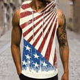 thumbnail image 1 of Pitauce Mens Sleeveless Patriotic Hoodies for 4th of July, Gym Workout Hooded Tank Tops Bodybuilding Muscle Cut Off T-Shirt with Pockets, 1 of 5
