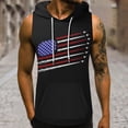 thumbnail image 1 of Pitauce Mens Sleeveless Patriotic Hoodies for 4th of July, Gym Workout Hooded Tank Tops Bodybuilding Muscle Cut Off T-Shirt with Pockets, 1 of 5
