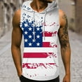 thumbnail image 1 of Pitauce Mens Sleeveless Patriotic Hoodies for 4th of July, Gym Workout Hooded Tank Tops Bodybuilding Muscle Cut Off T-Shirt with Pockets, 1 of 5