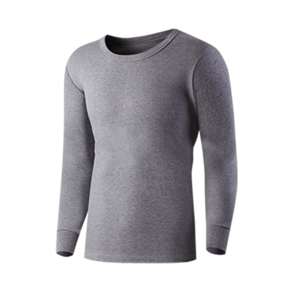 Pitauce Mens Soft Cotton Fleece Lined Thermal Shirts Long Sleeve Crew Neck Pullover Tops Base Layer Tops for Cold Weather