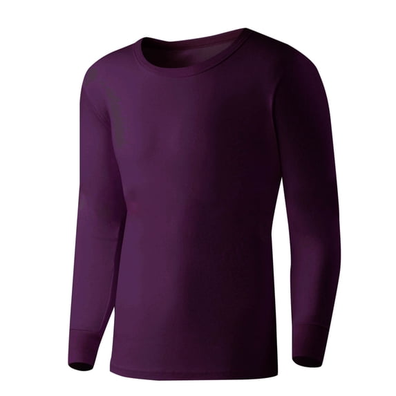Pitauce Mens Soft Cotton Fleece Lined Thermal Shirts Long Sleeve Crew Neck Pullover Tops Base Layer Tops for Cold Weather