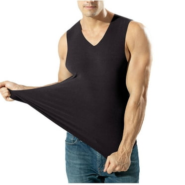 Pitauce Mens Thermal Tank Tops V-Neck Sleeveless Undershirt Warm Pullover Vest Tops M-3XL