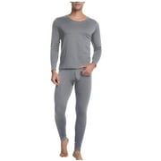 Pitauce Mens Thin Thermal Underwear Soft Lightweight Long Johns 2 Piece Warm Base Layer Top & Bottom for Cold Weather