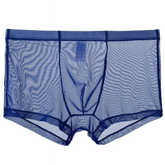 Pitauce Mens Ultra-Thin Underwear Sheer Mesh Boxer Briefs Transparent Seamless Boxers Soft Breathable Underpants