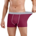 thumbnail image 1 of Pitauce Mens Underwear Cotton Boxer Briefs, Big & Tall, Mid Rise, Breathable Soft Moisture-Wicking, No Fly Underpants, 1 of 7