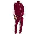 thumbnail image 1 of Pitauce Mens Velour Tracksuit Set Color Block 2 Piece Full Zip Jacket & Pants Activewear Casual Sweat Suit, 1 of 9