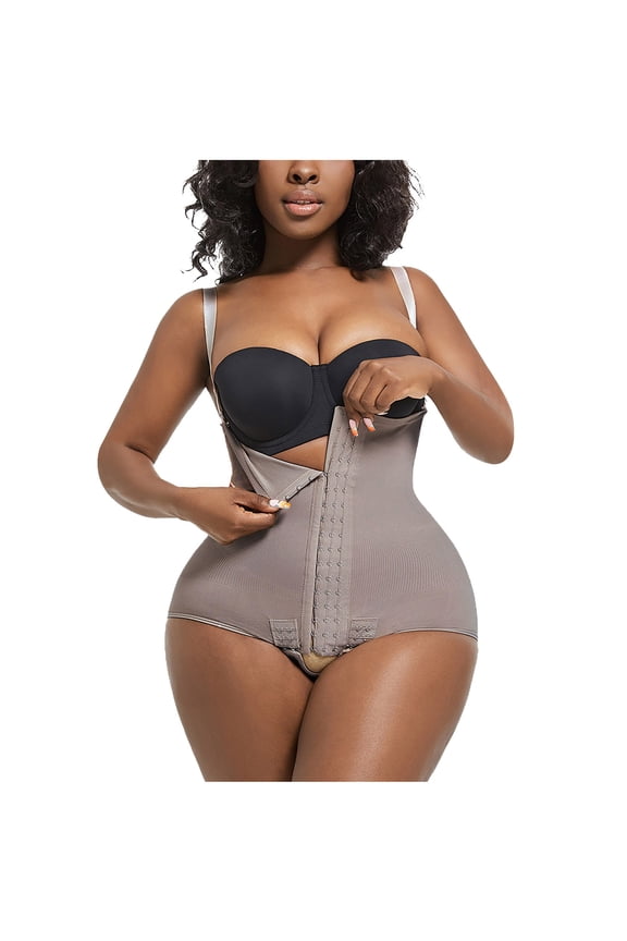 Open Bust Thong Shapewear for Women Tummy Control Seamless Body Shaper Front Closure Ribbed Waist Trainer Butt Lifter Body Suit