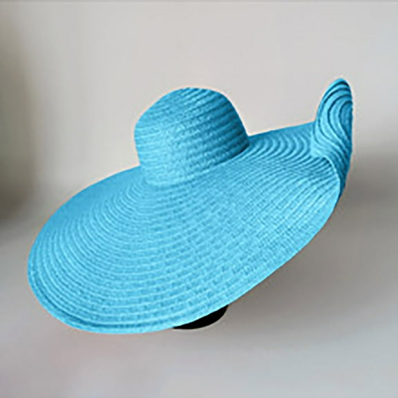 Pitauce Oversized Beach Straw Hat for Women, Large Wide Brim Visor Hats, Roll Up Floppy Sun Hat, Summer Big Beach Cap
