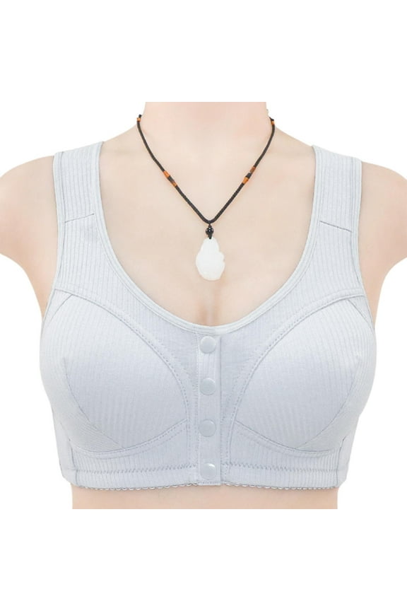 Plus Size Daisy Bras for Older Women Front Closure Wireless Push Up Bralettes No Underwire Full Coverage Lace Bra Everyday Bras