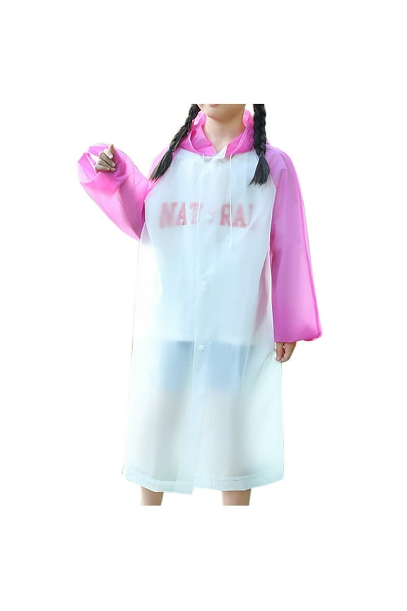Rain Jacket for Kids Portable Reusable Rain Poncho Boys Girls Hooded Raincoats for Sporting Traveling