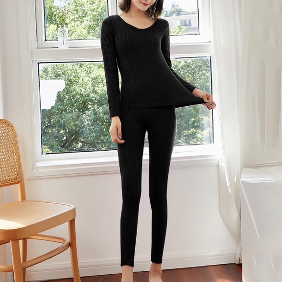 Clearance Clothes Pitauce Thin Thermal Underwear for Women, Long Johns for Women Thermal Sets Base Layer Womens Thermal Top and Bottom Set