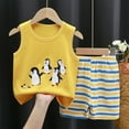 thumbnail image 1 of Pitauce Toddler Baby Boys Sleeveless Cute Graphic Summer Clothes Tank Tops with Shorts 2 Piece Set Soft Cotton Casual Outfits 0-6 Years, 1 of 3