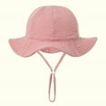 thumbnail image 1 of Pitauce Toddler Baby Cotton Sun Hat Solid Color Outdoor Sun Protection Cute Sunscreen Hat Cap Summer Beach Wide Brim Bucket Caps(3-12M), 1 of 4