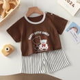 thumbnail image 1 of Pitauce Toddler Clothes Cartoon Fashion Cute Print Pattern Short Sleeve Clothes Two-piece Casual Top+Shorts Suits Seaside Outfits, 1 of 3