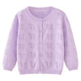 thumbnail image 1 of Pitauce Toddler Girls Ruffled Lightweight Cardigan Long Sleeve Button Down Knit Coat Open Front Thin Sweater for Kids 1-6 Years, 1 of 6