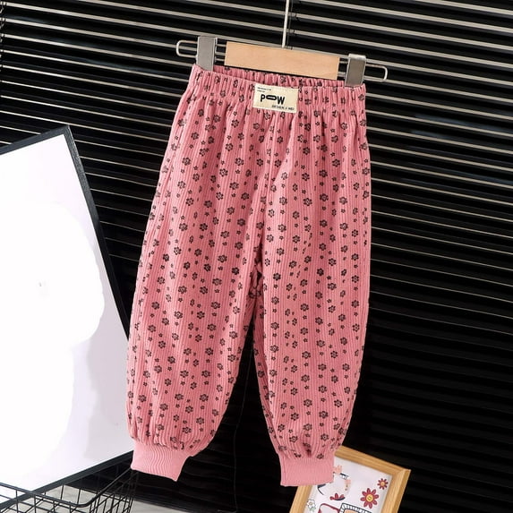 Pitauce Toddler Kids Corduroy Sweatpants Elastic Waist Straight Leg Jogger Pants Tie-Dye Cinch Buttom Trousers with Pockets (6 Months - 6 Years)