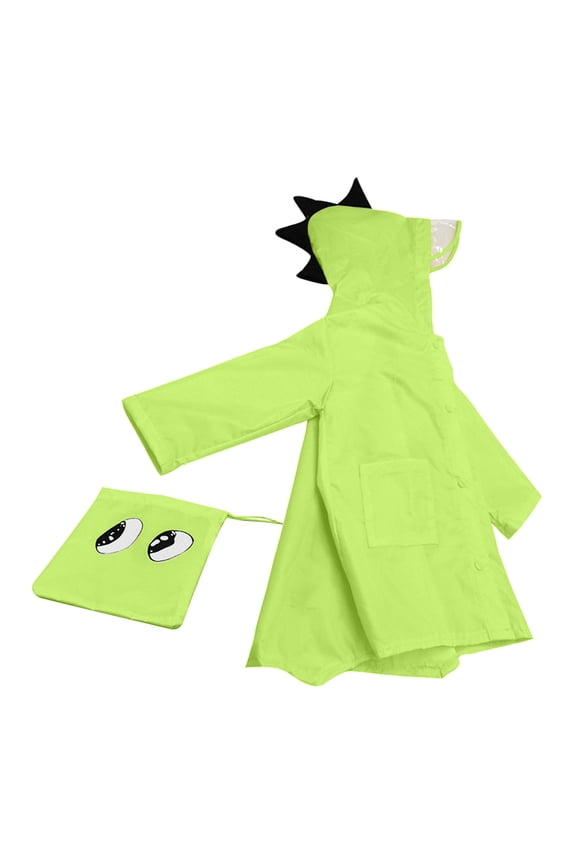 Toddlers Girls Boys Button Down Raincoat Cartoon Lightweight Outdoor Rain Poncho Waterproof Windbreake Hooded Rain Jacket with Pocket