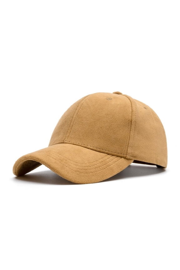 Unisex Baseball Cap Faux Suede Leather Classic Adjustable Sun Hat Outdoor Sports Hat Trucker Hat