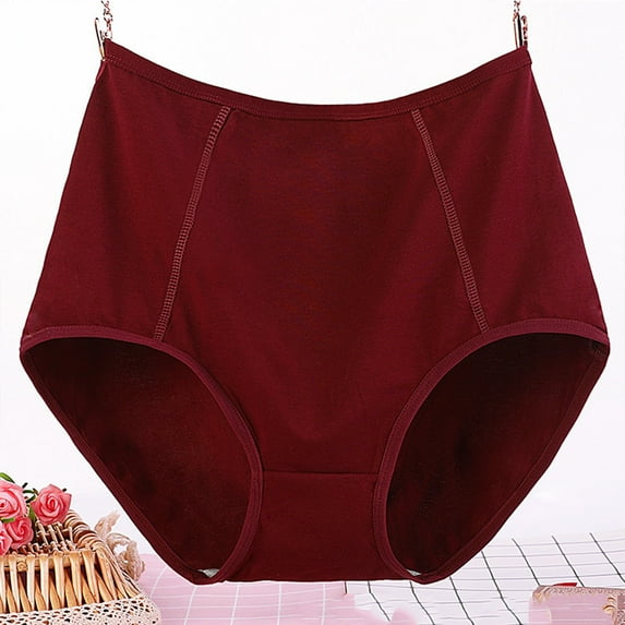 Pitauce Women Plus Size Cotton Underwear High Waisted Stretch Briefs Soft Breathable Full Coverage Panties XL-6XL