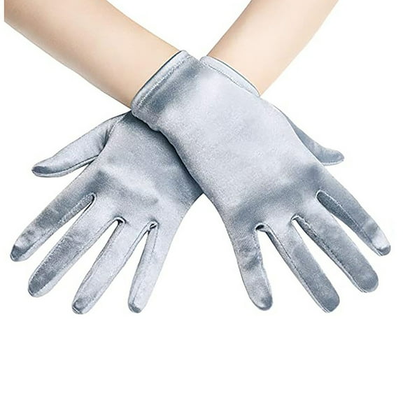 Pitauce Women Satin Gloves Wedding Bridal Gloves Elegant Formal Party Gloves 1920s Vintage Opera Gloves