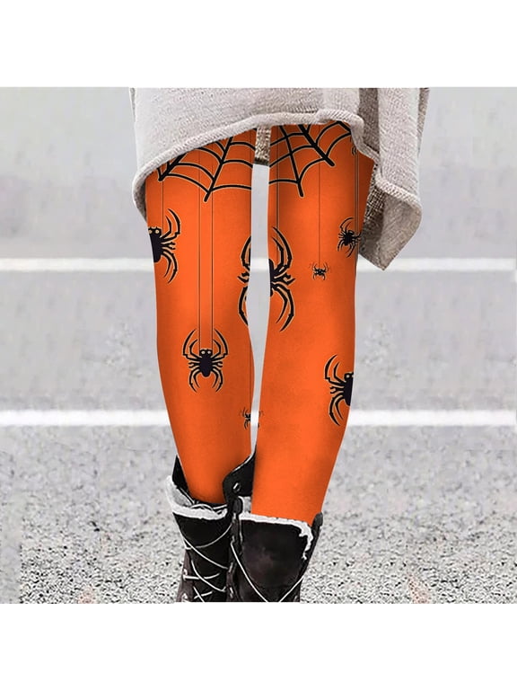 Women's Halloween Funny Graphic Printed Skinny Leggings High Waisted Soft Stretchy Leggings Workout Gym Athletic Running Yoga Pants