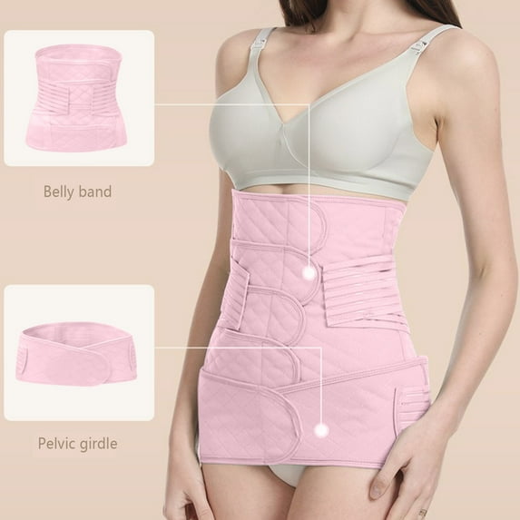 Pitauce Womens 3 in 1 Waist Trainer, Postpartum Belly Belt, Postnatal Recovery Support Girdle Belly, Recover Belly Waist Pelvis Belt, Pregnancy Belly Wrap, M-2XL