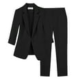 thumbnail image 1 of Pitauce Womens Blazer Set Slim Fit Work Office Business Suit Casual One Button Blazer Jacket and Pants 2 Piece Workwear with Pockets, 1 of 3