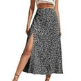 thumbnail image 1 of Pitauce Womens Boho Floral Print Long Skirt High Waisted Side Slit A-Line Skirt Beach Flowy Midi Wrap Skirts, 1 of 9