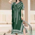 thumbnail image 1 of Pitauce Womens Boho Kaftan Dress Vintage Oversized Bathing Suit Cover Up Side Split Short Sleeve Long Beach Dresses Swimsuit Coverups, 1 of 3