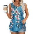 thumbnail image 1 of Pitauce Womens Flower Print Tank Tops Square Neck Sleeveless Casual Loose Fit Shirts Swing Tunic Tops, S-5XL, 1 of 6