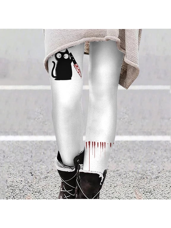 Womens High Waisted Leggings Halloween Funny Graphic Printed Skinny Leggings Stretch Workout Yoga Pants S-3XL