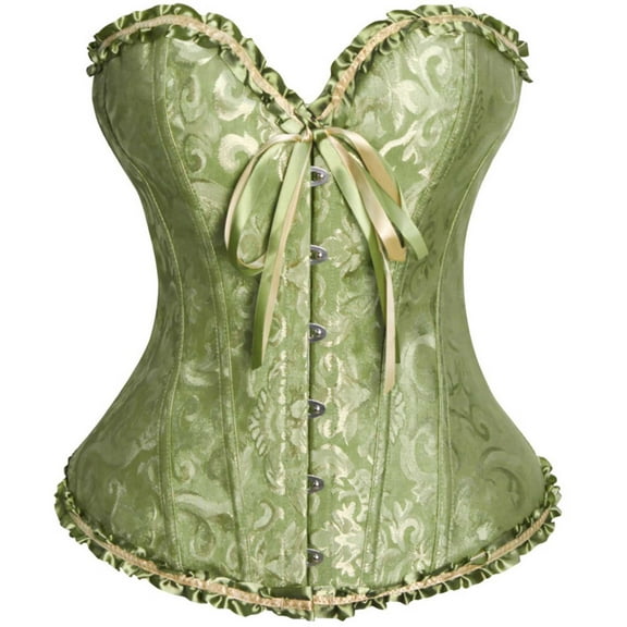 Pitauce Womens Lace Up Boned Corset Tops Renaissance Bustier Shapewear Bodysuit Steampunk Corset Strapless Bodyshaper Top
