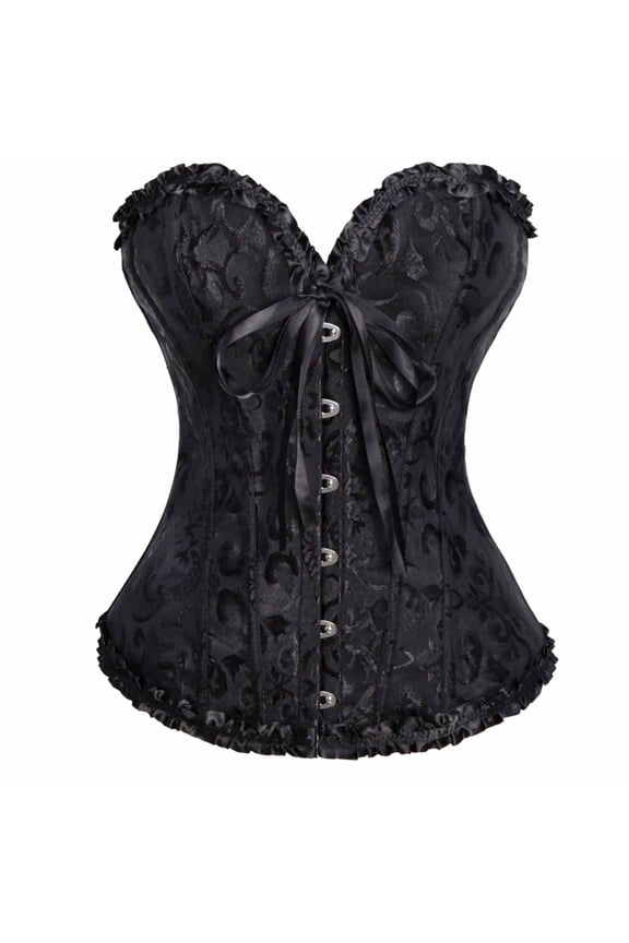Womens Lace Up Boned Corset Tops Renaissance Bustier Shapewear Bodysuit Steampunk Corset Strapless Bodyshaper Top