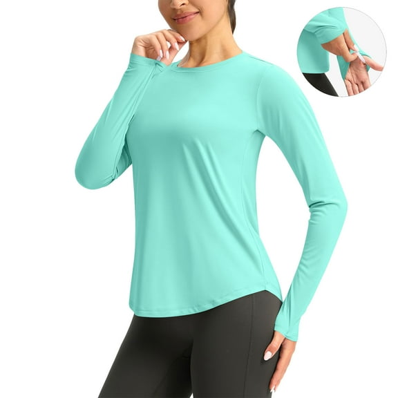 Pitauce Womens Long Sleeve Rash Guard UPF 50 Sun Protection Shirts for Hiking Fishing Workout SPF Lightweight Quick Dry