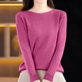 thumbnail image 1 of Pitauce Womens Long Sleeve Sweater Knit Crew Neck Pullover Tops Solid Color Slim Fit Blouses Casual Bottom Sweater Tops, 1 of 3