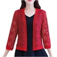 thumbnail image 1 of Pitauce Womens Open Front Lace Mesh Cardigan Long Sleeve Floral Crochet Summer Shrug Cover Ups, 1 of 2
