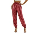 thumbnail image 1 of Pitauce Womens Sequin Joggers High Waisted Glitter Sweatpants Sparkly Trousers Evening Party Clubwear, 1 of 8