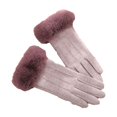 thumbnail image 1 of Pitauce Womens Sherpa Gloves with Faux Fur Cuff Winter Touch Screen Full Finger Gloves Thermal Gloves for Cold Weather, 1 of 3