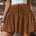 thumbnail image 1 of Pitauce Womens Smocked High Waisted Skort Summer Casual Boho Ruffle Skorts Flowy Shorts Vacation Party Beach Shorts, 1 of 7