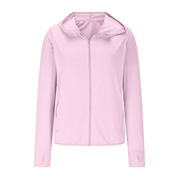 Pitauce Womens UPF 50+ Sun Protection Hoodie Jacket Plus Size Rash Guard Lightweight Long Sleeve Sun Shirt with Pocket, Lightweight & Breathable