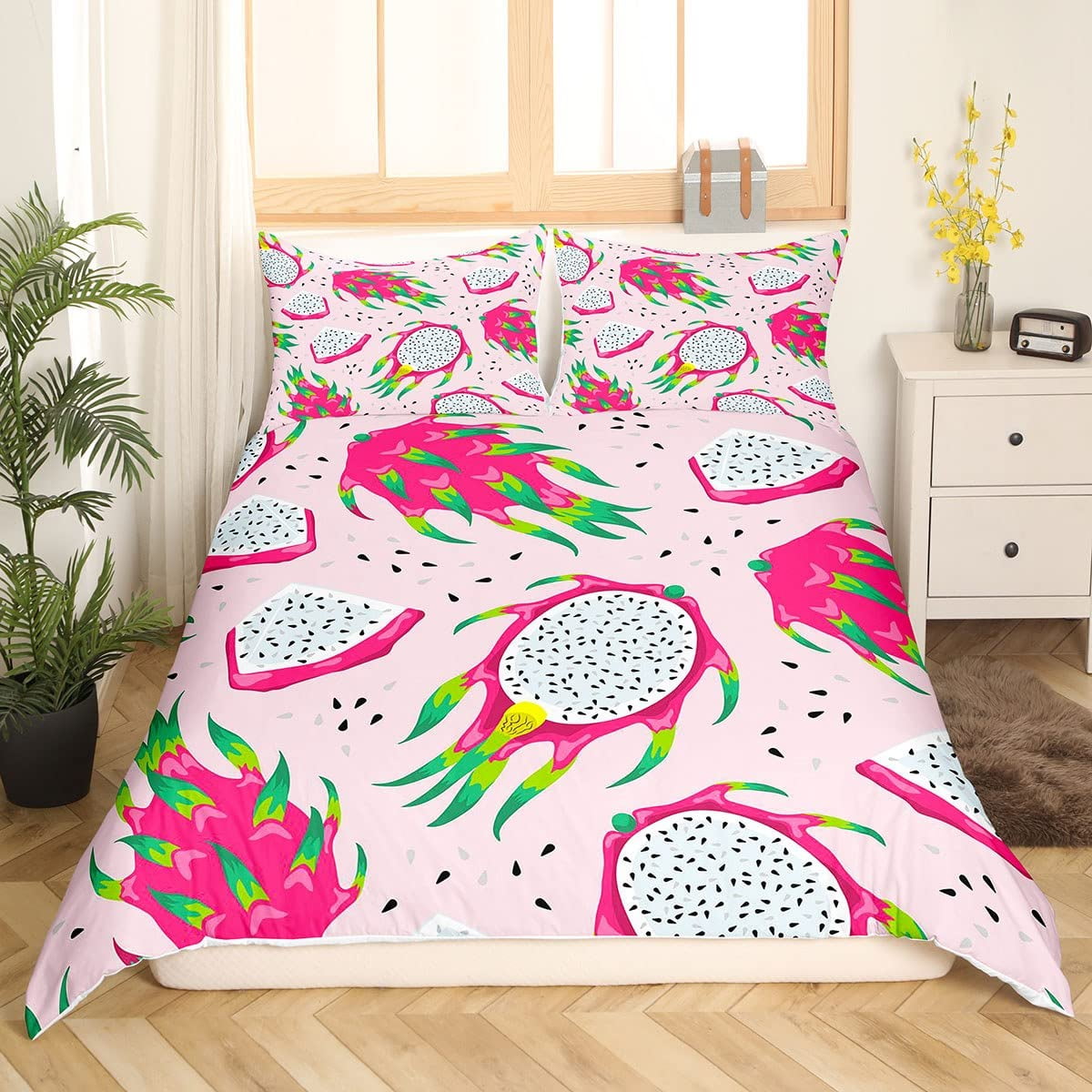 Picture Idea: Pitaya Comforter Cover Set Tropical Fruit Theme Duvet Cover Modern