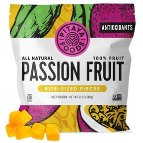Pitaya Foods Non-GMO Frozen Passion Fruit Pieces, Vegan, Gluten-Free, Dairy-Free, No Allergens, 12 oz